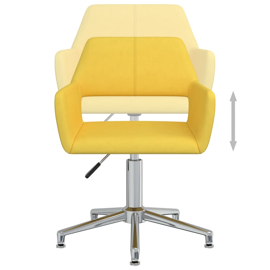 Otočné jídelní židle 4 ks žluté textil