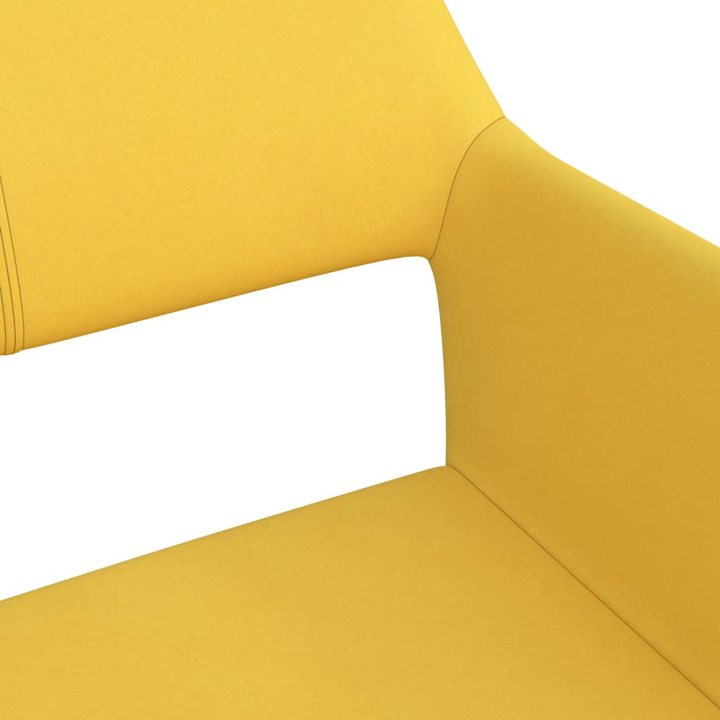 Otočné jídelní židle 4 ks žluté textil