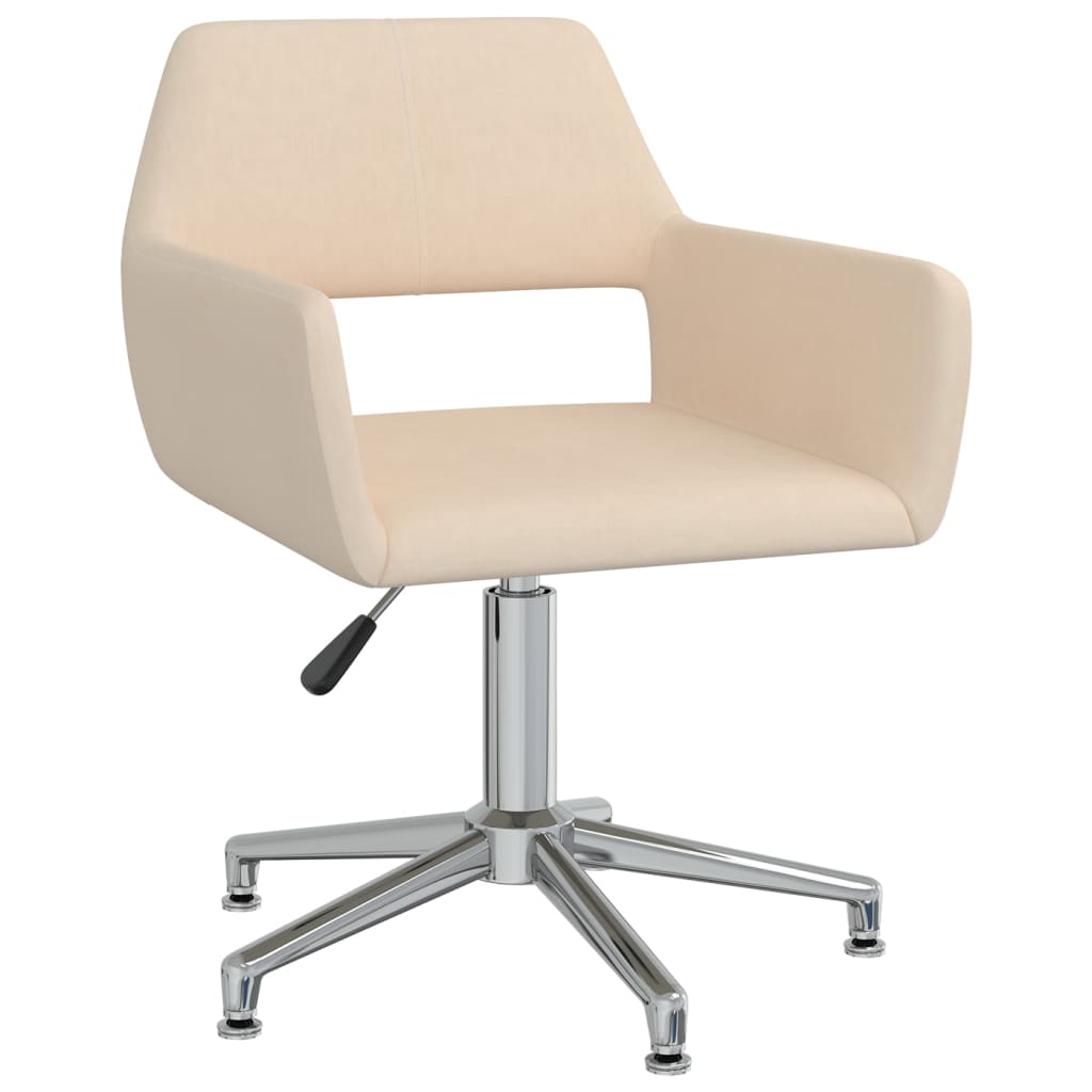 

vidaXL Eetkamerstoelen draaibaar 6 st stof crèmekleurig
