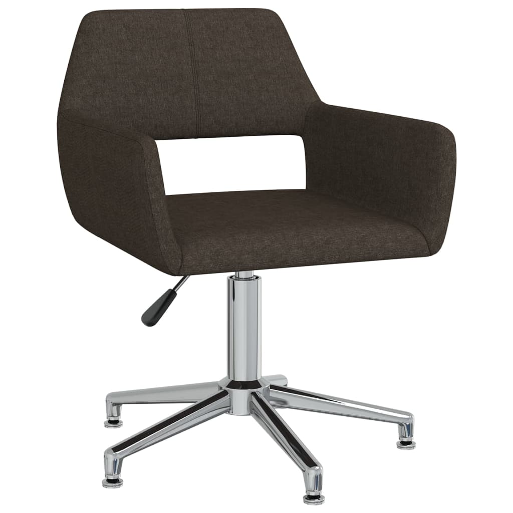 

vidaXL Eetkamerstoelen draaibaar 6 st stof donkerbruin