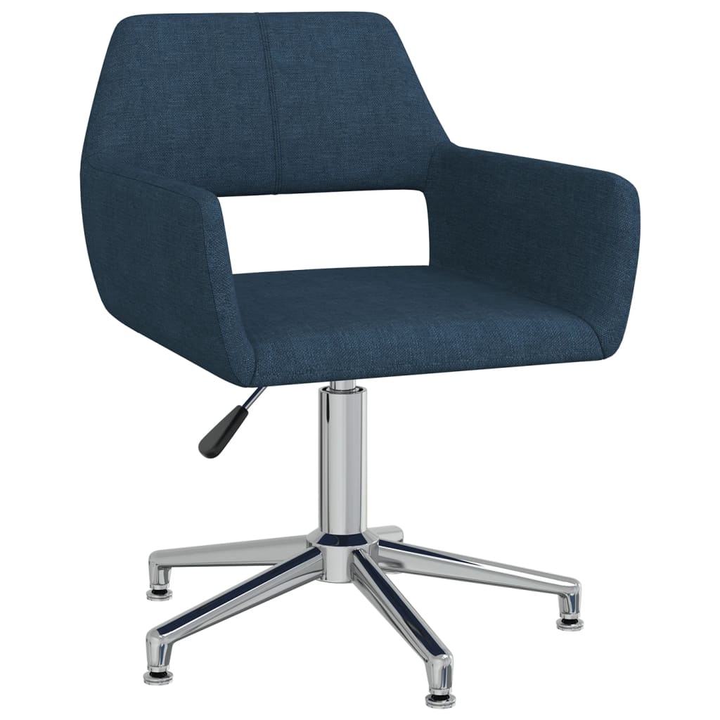 

vidaXL Eetkamerstoelen draaibaar 6 st stof blauw