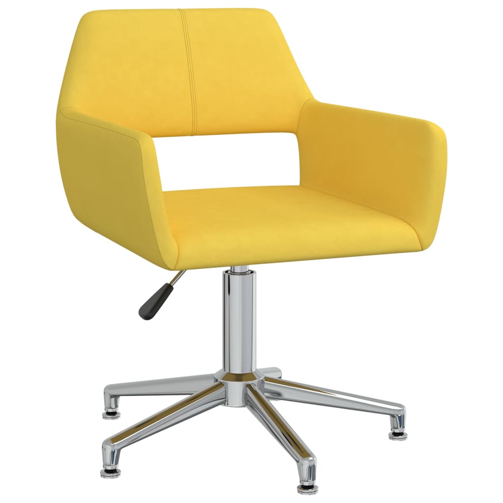 

vidaXL Eetkamerstoelen draaibaar 6 st stof geel