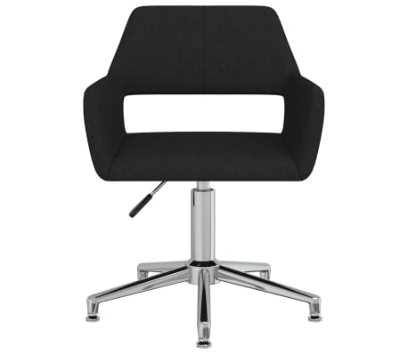 vidaXL Obrotowe krzesło stołowe, czarne, tapicerowane tkaniną