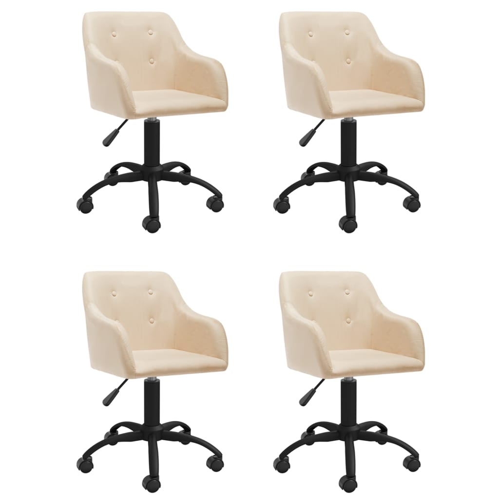 Chaises pivotantes à manger lot de 4 Crème Tissu