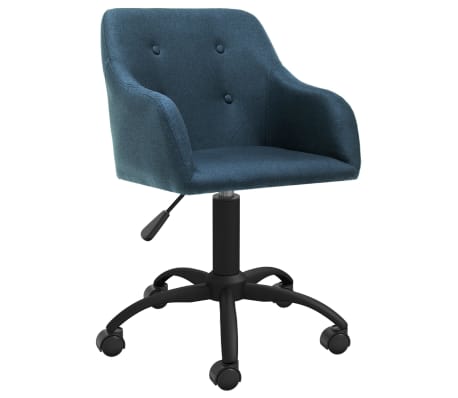 vidaXL Eetkamerstoelen draaibaar 4 st stof blauw