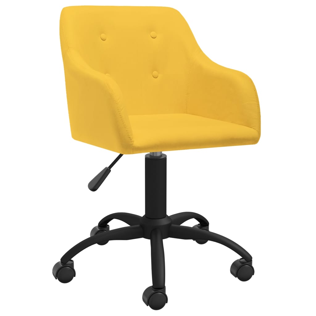 

vidaXL Eetkamerstoelen draaibaar 4 st stof geel