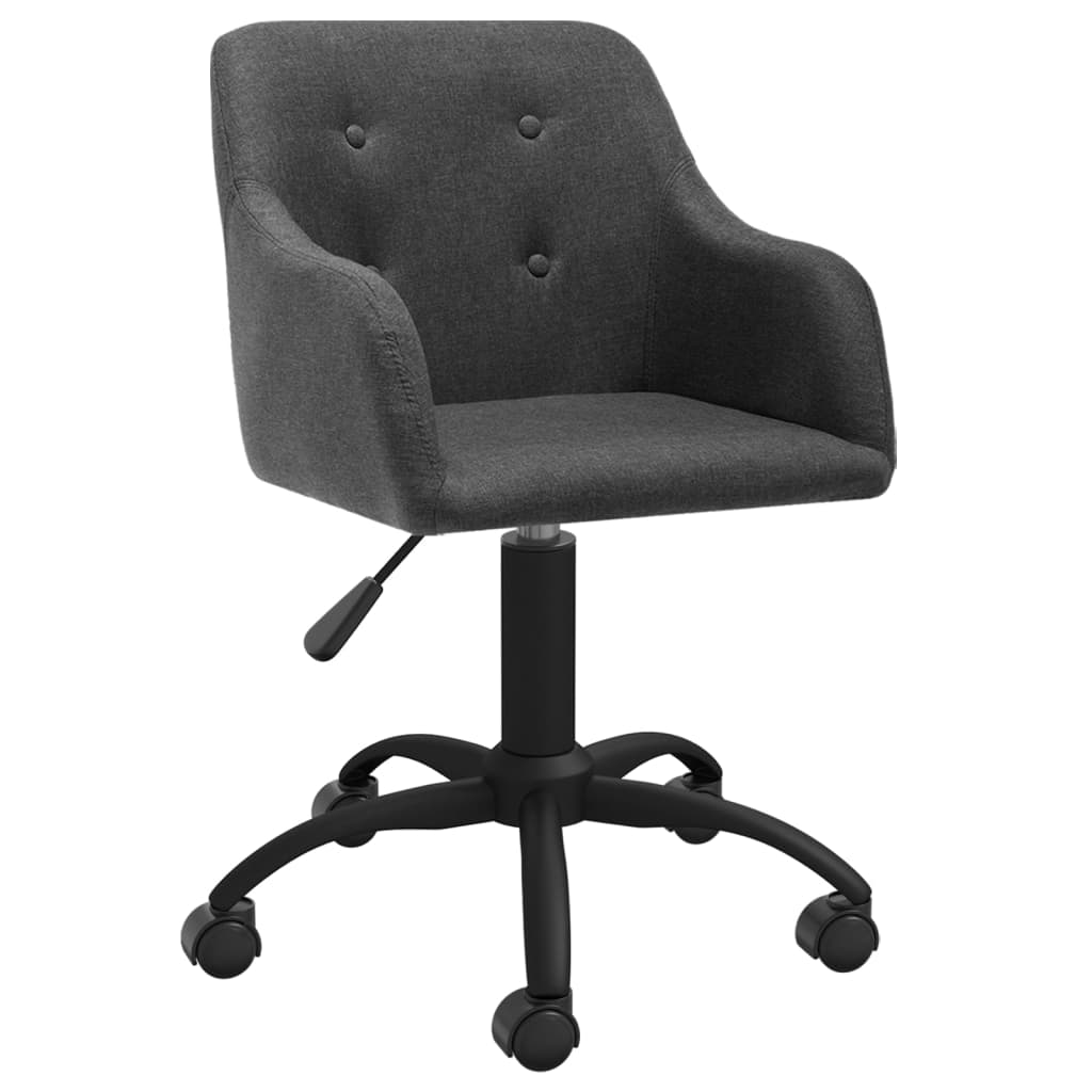 

vidaXL Eetkamerstoelen draaibaar 6 st stof donkergrijs
