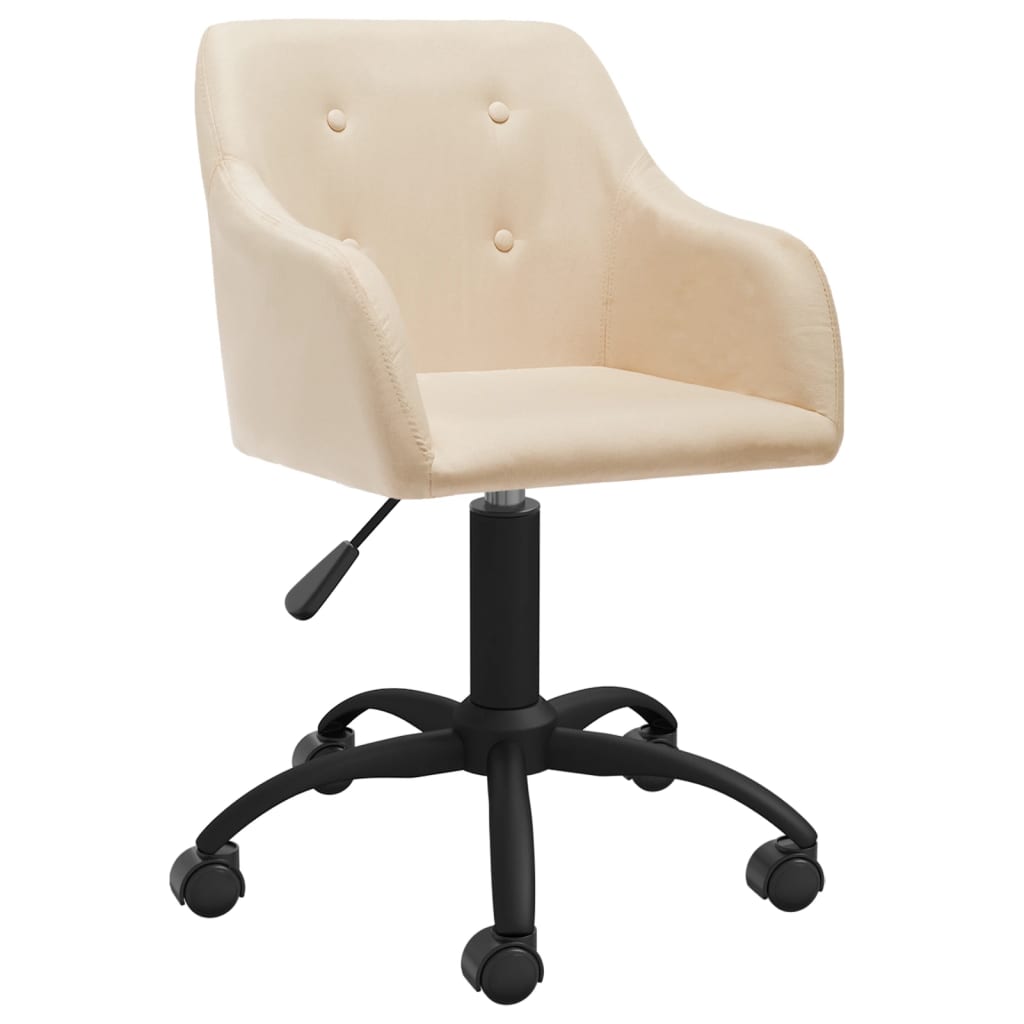 

vidaXL Eetkamerstoelen draaibaar 6 st stof crèmekleurig