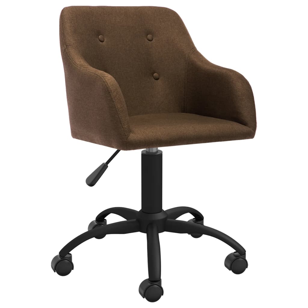 

vidaXL Eetkamerstoelen draaibaar 6 st stof bruin