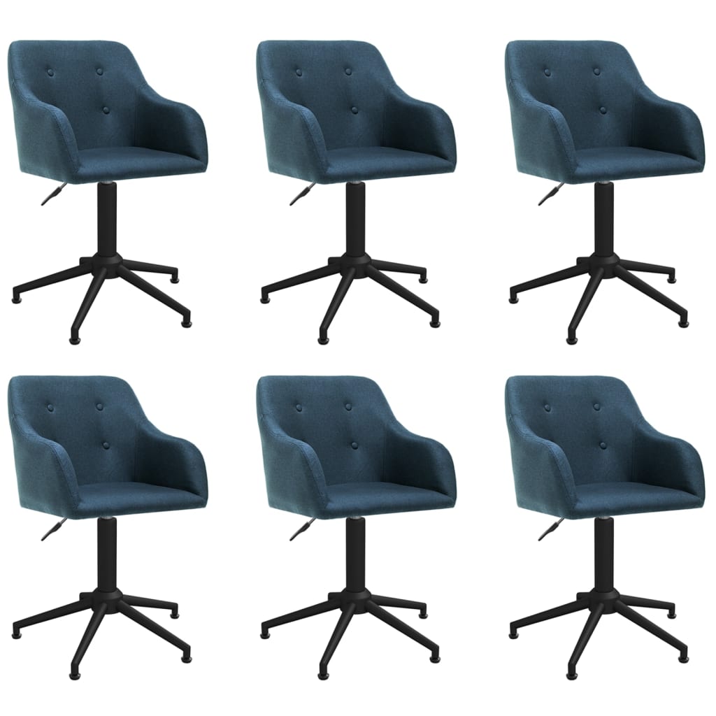 Pasukamos valgomojo kėdės, 6vnt., mėlynos spalvos, audinys | Stepinfit