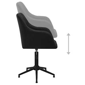 Otočná jídelní židle černá textil - obrázek 7