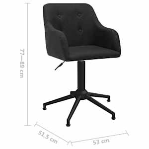 Otočná jídelní židle černá textil - obrázek 8
