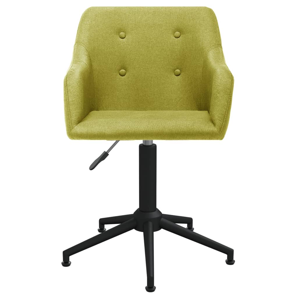 vidaXL Въртящ се трапезен стол, зелен, текстил
