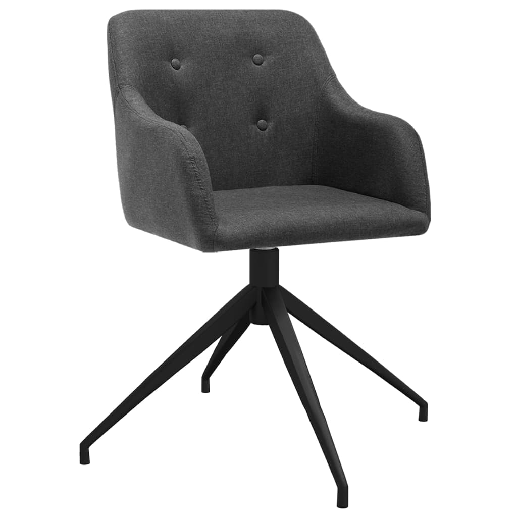 

vidaXL Eetkamerstoelen draaibaar 4 st stof donkergrijs