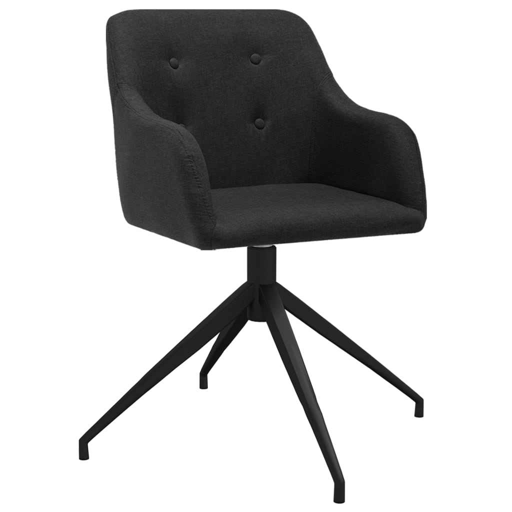 

vidaXL Eetkamerstoelen draaibaar 6 st stof zwart