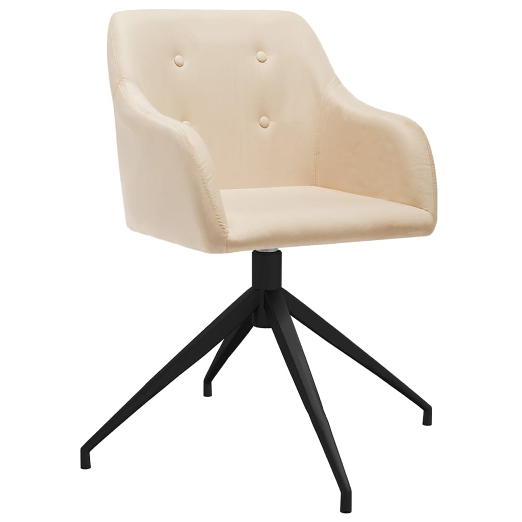 

vidaXL Eetkamerstoelen draaibaar 6 st stof crèmekleurig