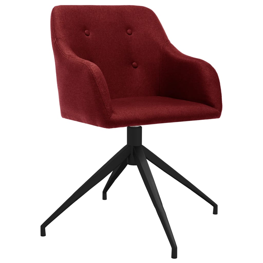 

vidaXL Eetkamerstoelen draaibaar 6 st stof wijnrood