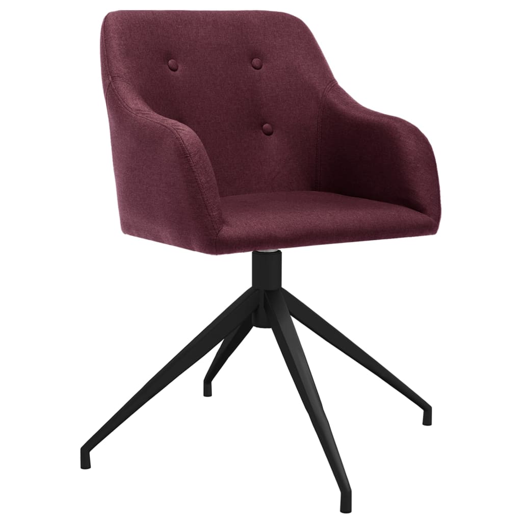 

vidaXL Eetkamerstoelen draaibaar 6 st stof paars