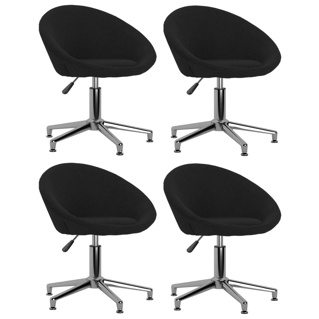Chaises pivotantes à manger lot de 4 noir tissu