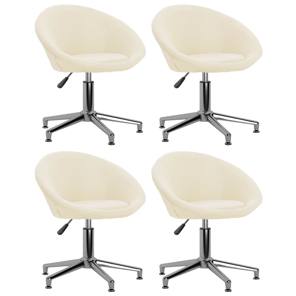 Chaises pivotantes à manger lot de 4 crème tissu