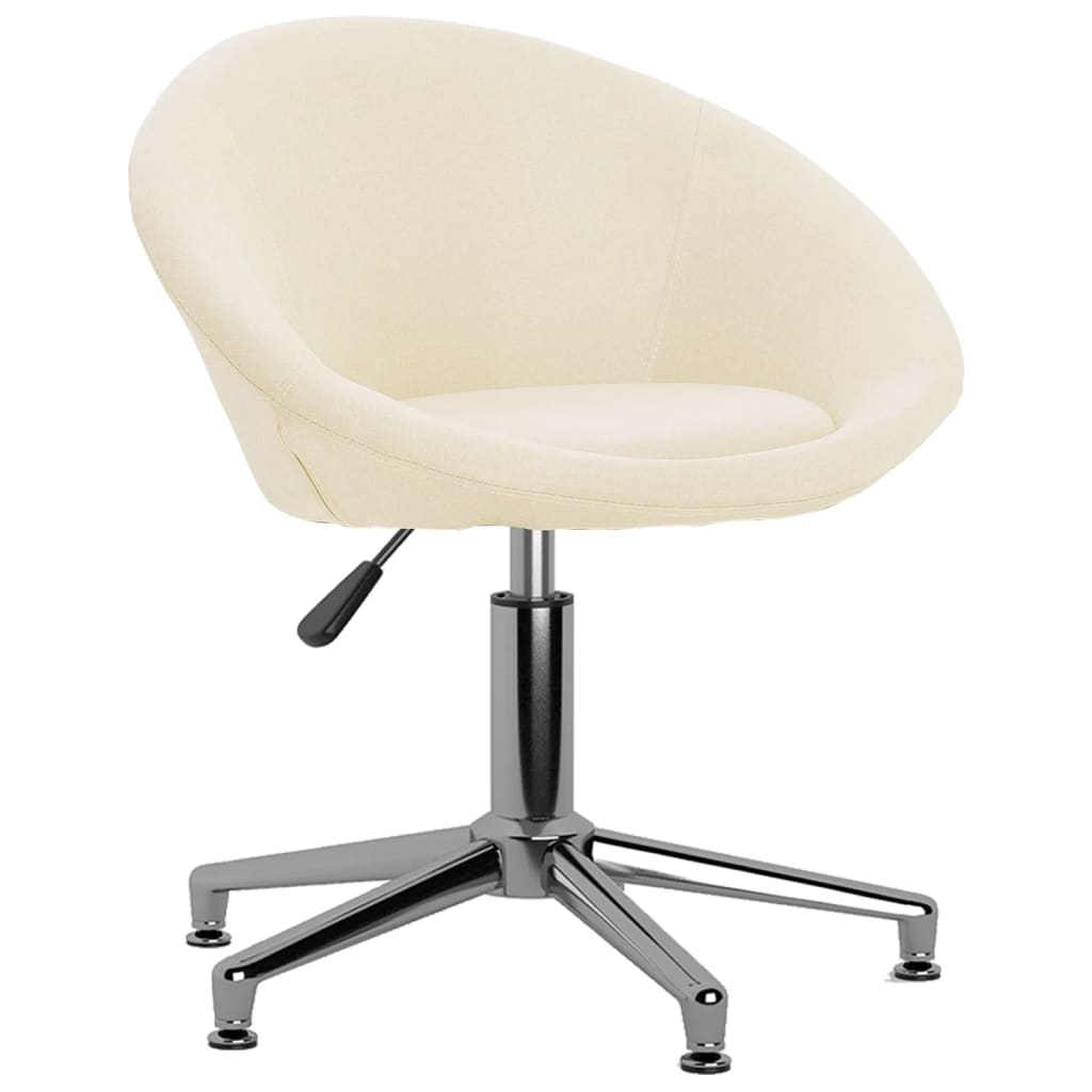 

vidaXL Eetkamerstoelen draaibaar 4 st stof crèmekleurig