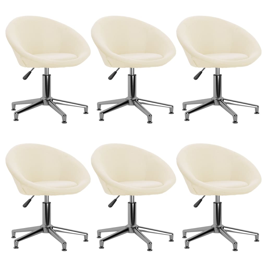 Chaises pivotantes à manger lot de 6 crème tissu