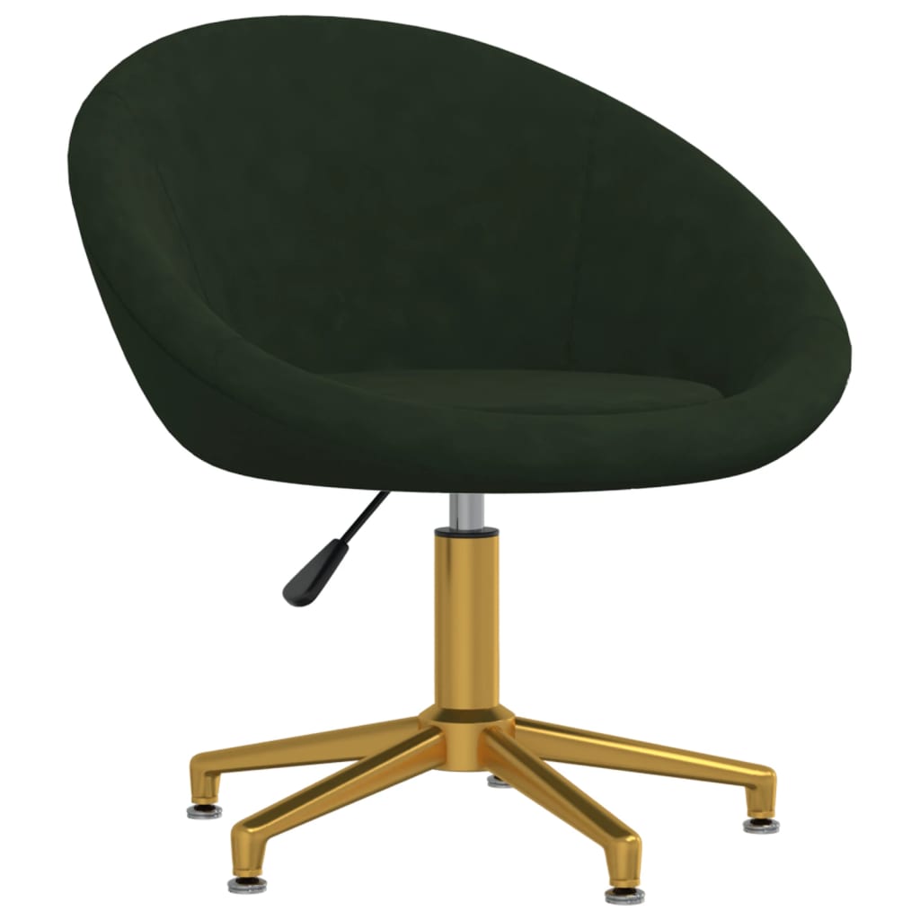 vidaXL Krzesła stołowe, 6 szt., ciemnozielone, obite aksamitem