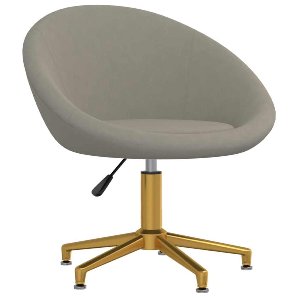 Pasukama biuro kėdė, šviesiai pilkos spalvos, aksomas (330463)