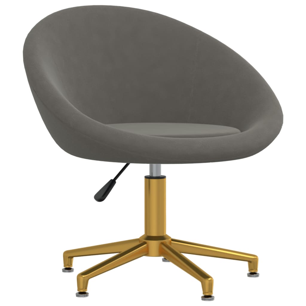 Chaise pivotante de bureau Gris foncé Velours