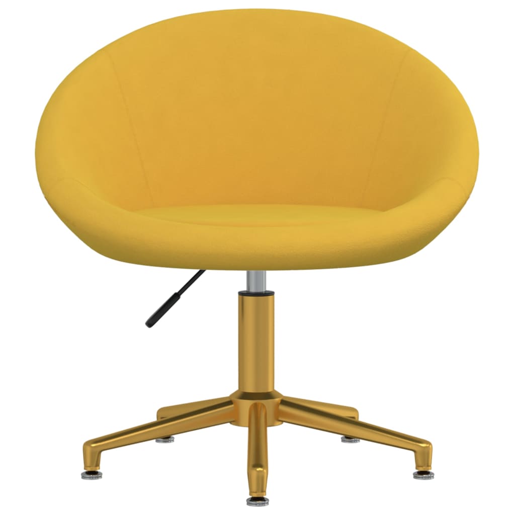 vidaXL Chaise pivotante de bureau Jaune Velours