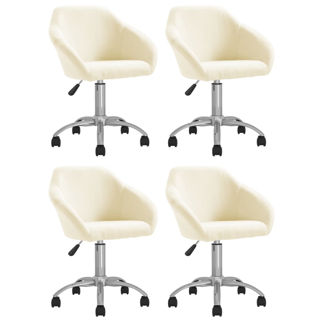 Chaises pivotantes à manger lot de 4 crème tissu
