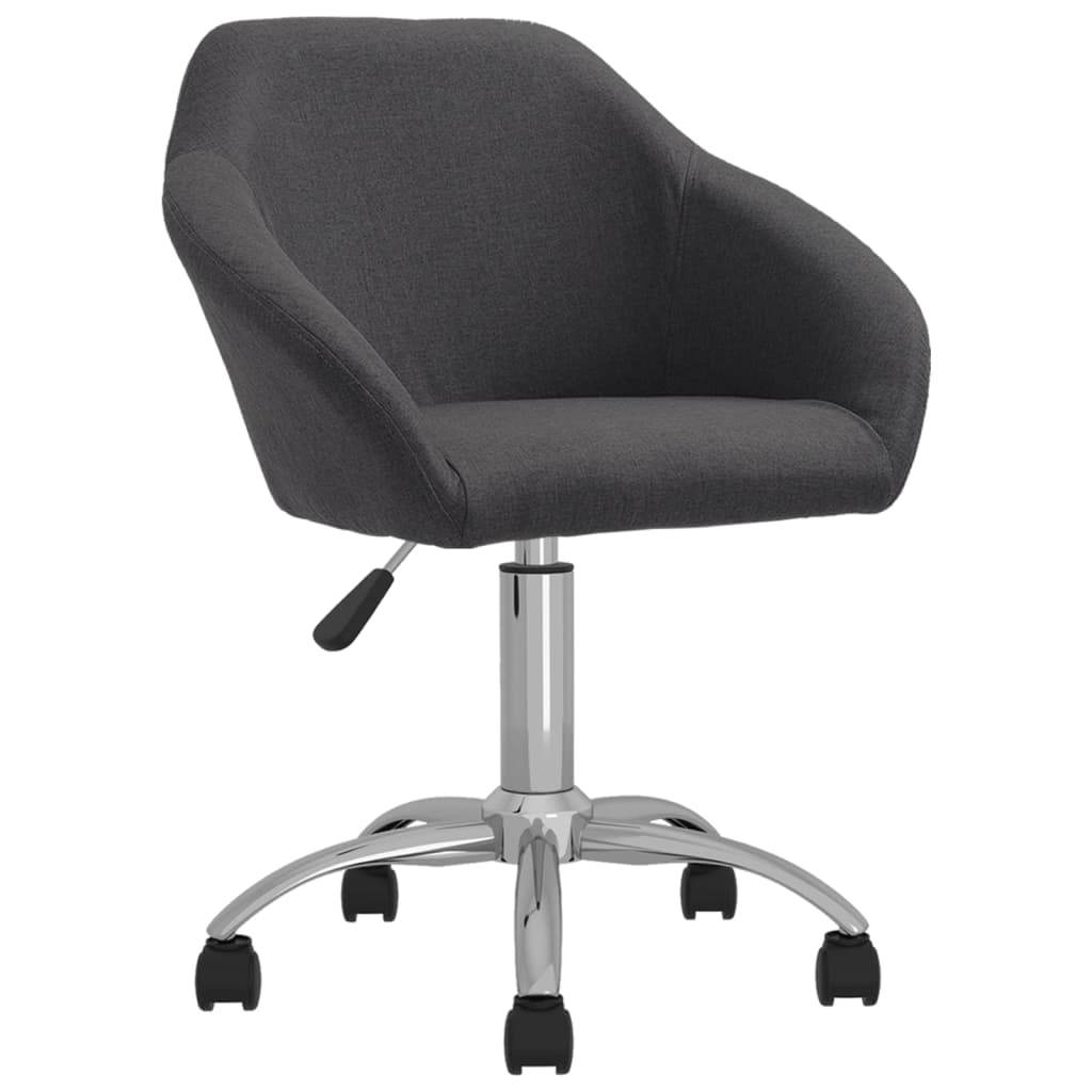 

vidaXL Eetkamerstoelen draaibaar 6 st stof donkergrijs