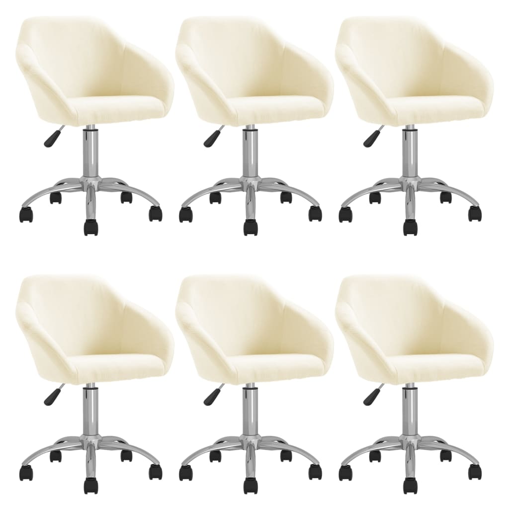 Chaises pivotantes à manger lot de 6 crème tissu
