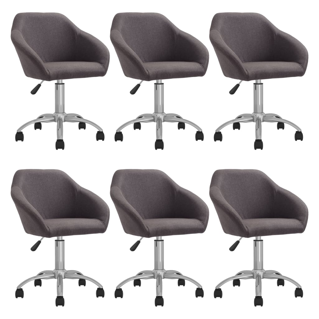 Chaises pivotantes à manger lot de 6 taupe tissu