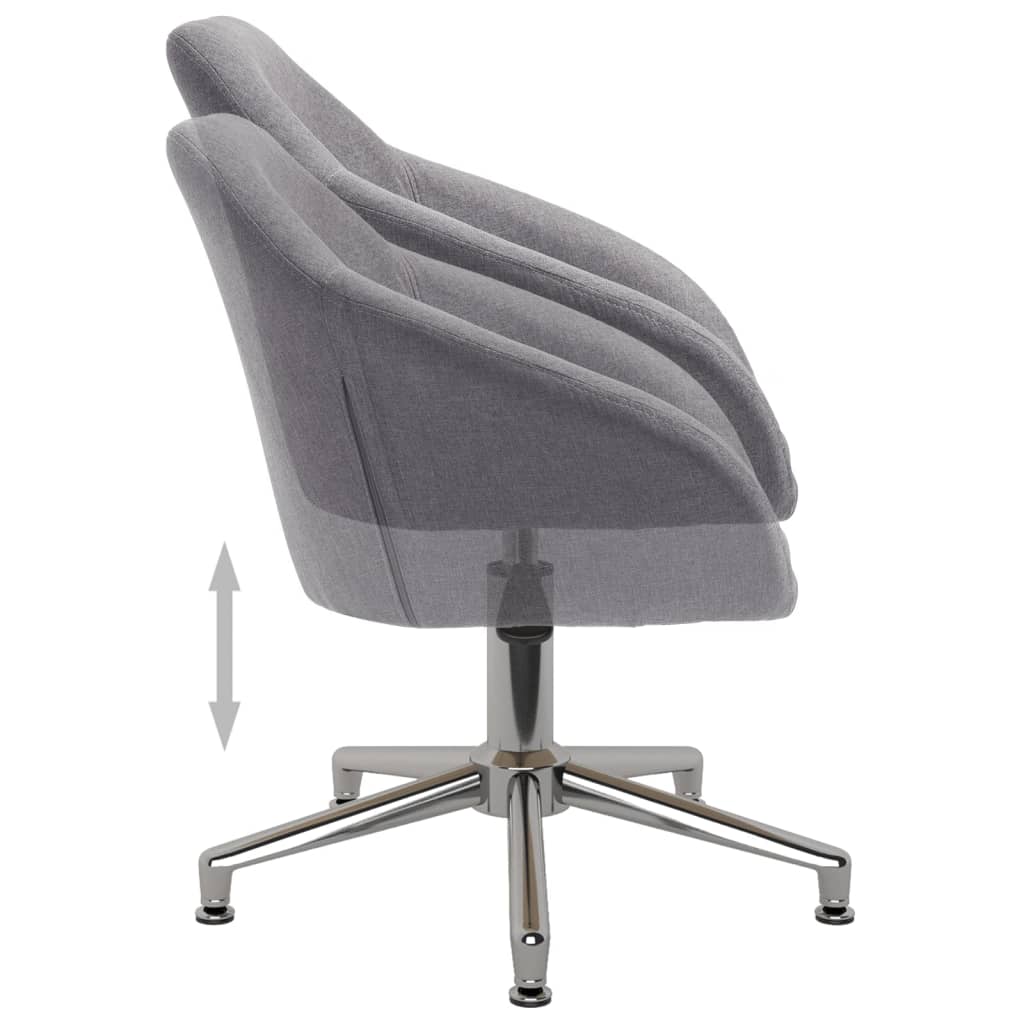 Въртящи се трапезни столове, 4 бр, светлосиви, текстил