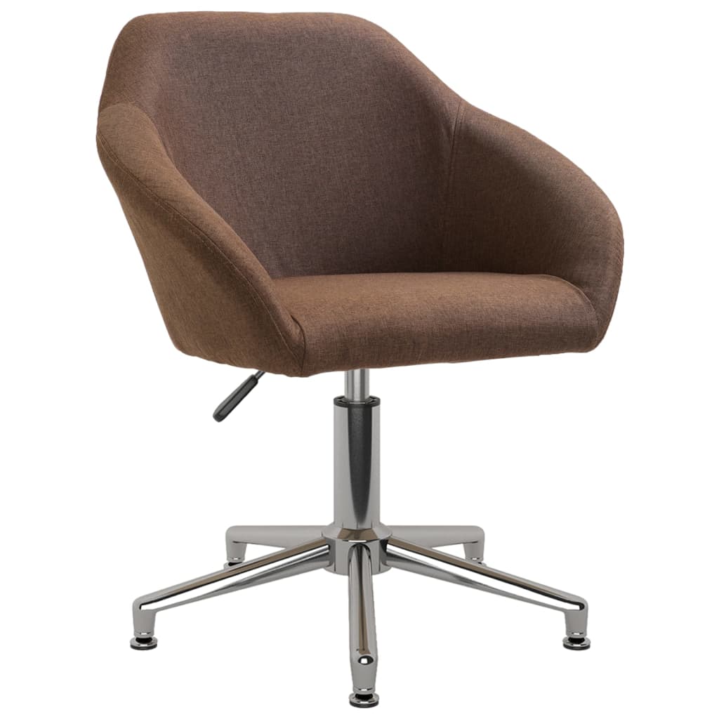 

vidaXL Eetkamerstoelen draaibaar 6 st stof bruin