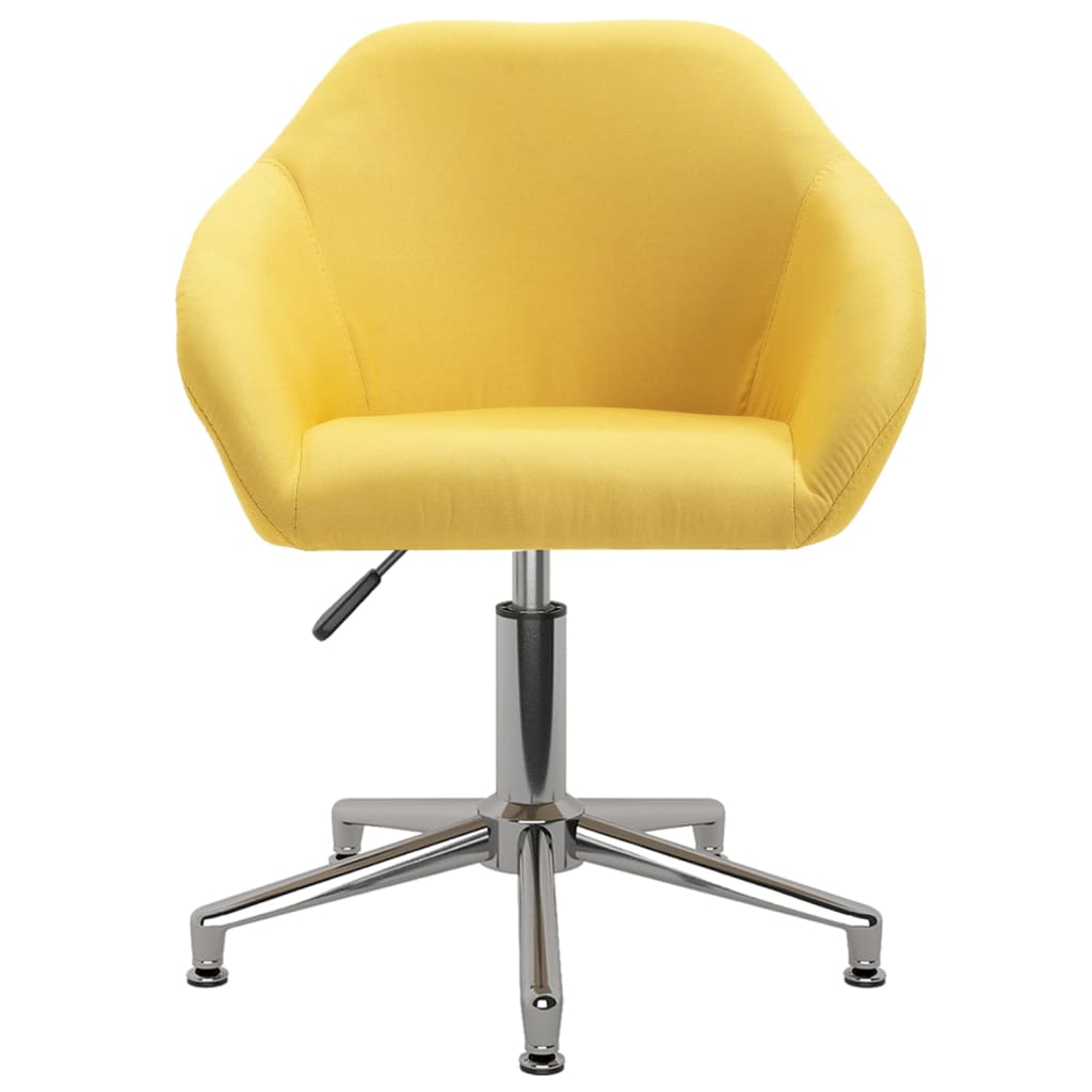 vidaXL Pasukama valgomojo kėdė, geltonos spalvos, audinys (330516)