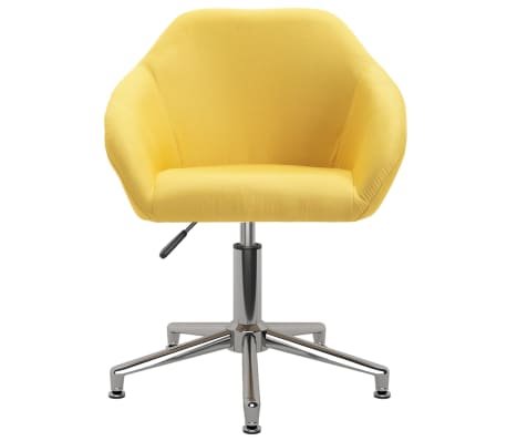 vidaXL Otočná jídelní židle žlutá textil