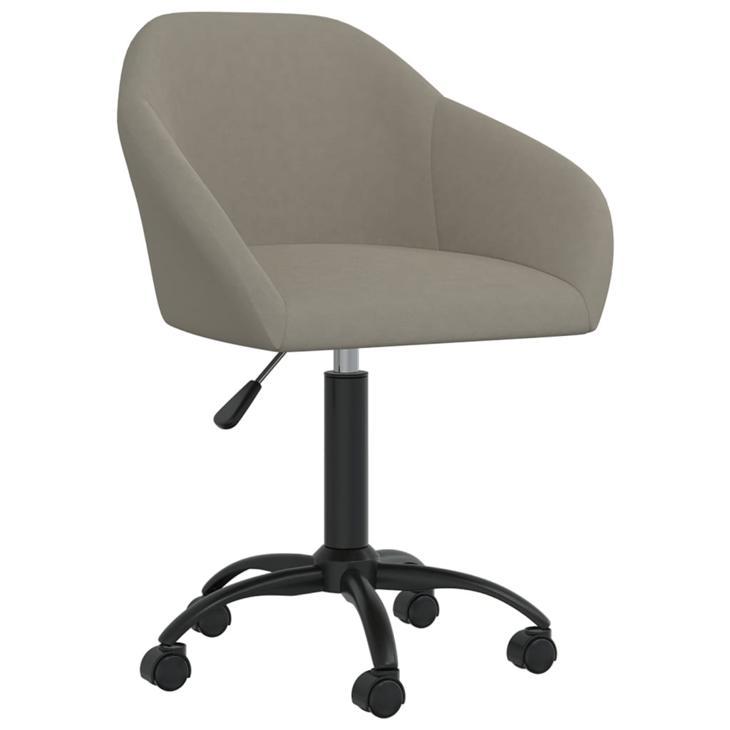Pasukama biuro kėdė, šviesiai pilkos spalvos, aksomas (330545)