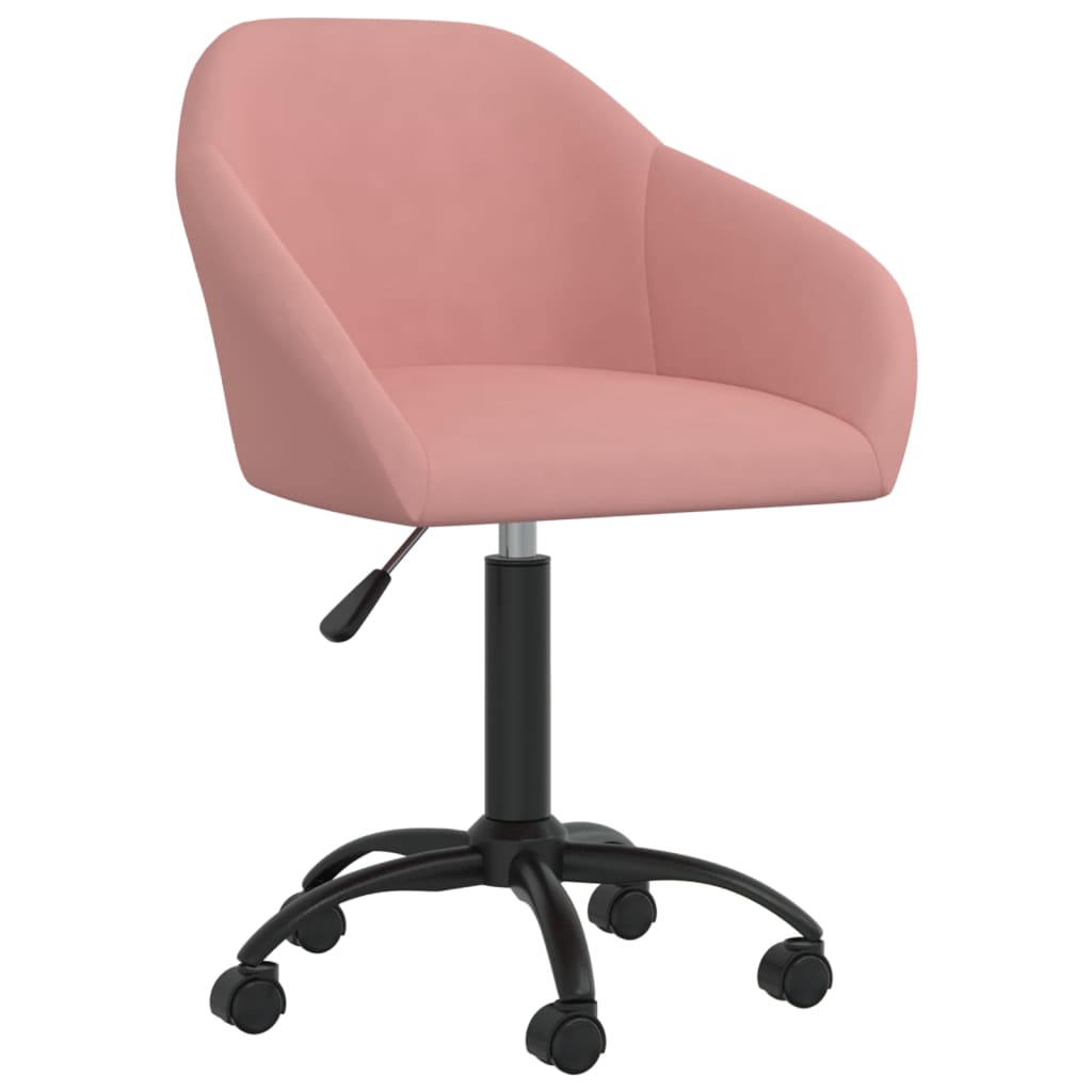vidaXL Okretna uredska stolica ružičasta baršunasta