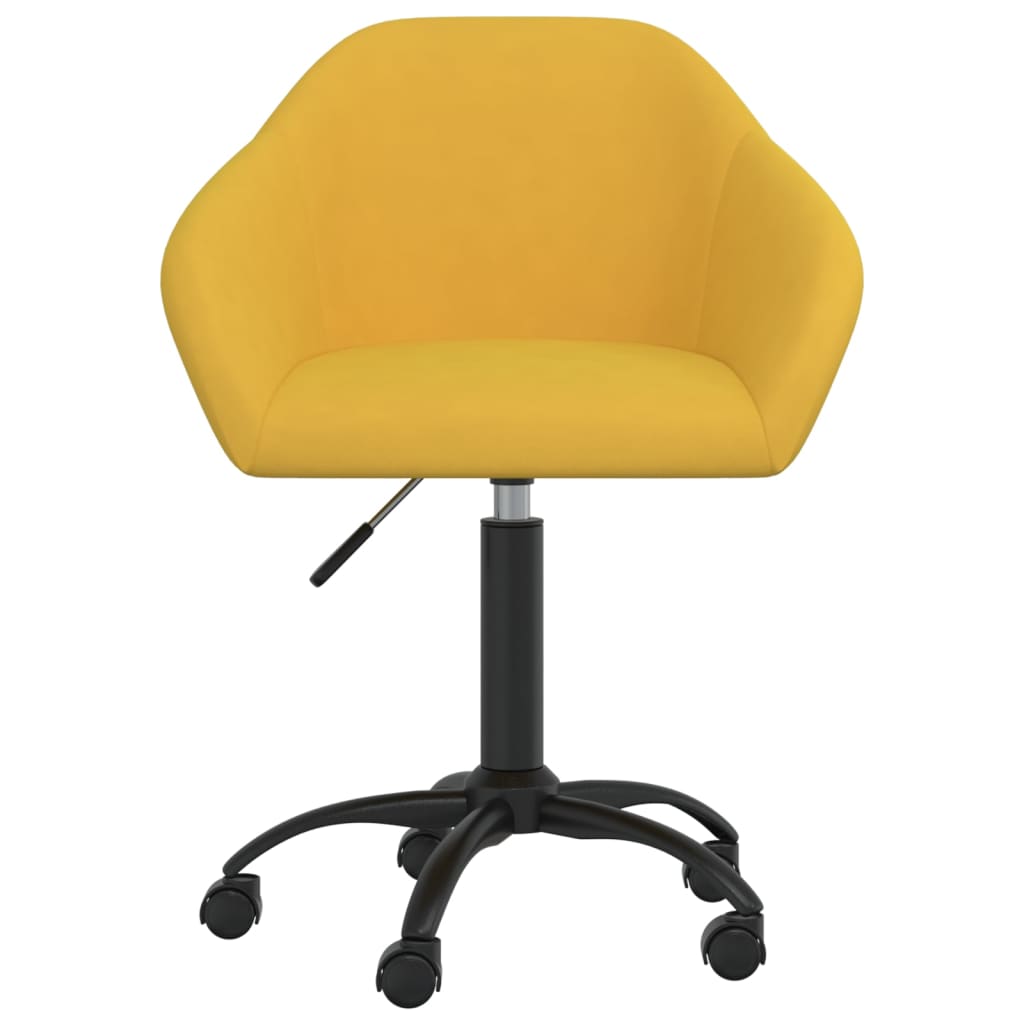 vidaXL Καρέκλα Γραφείου Περιστρεφόμενη Κίτρινη Βελούδινη
