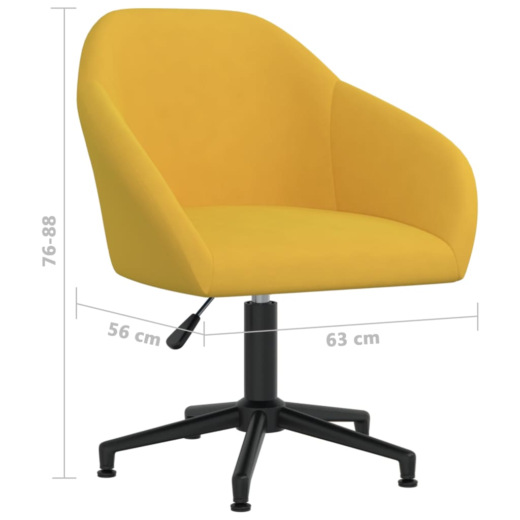 Въртящи се трапезни столове, 4 бр, жълти, кадифе