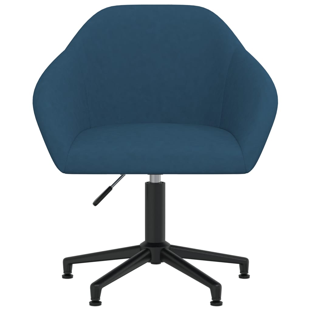 vidaXL Chaise pivotante de bureau Bleu Velours