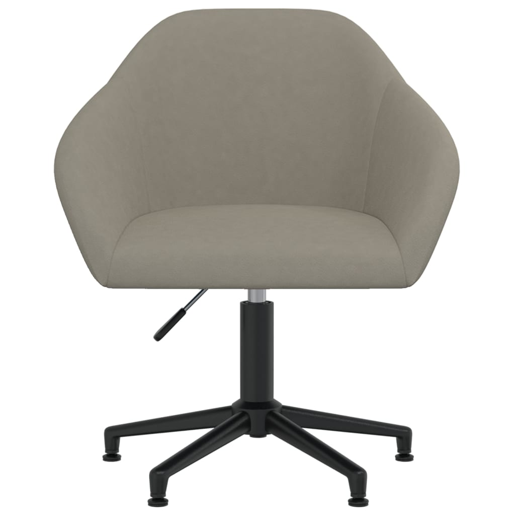 vidaXL Vrtljiv pisarniški stol svetlo siv žamet