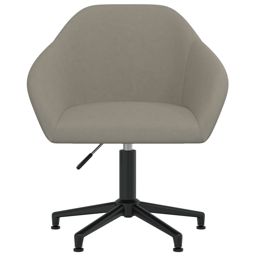 vidaXL Chaise pivotante de bureau Gris clair Velours