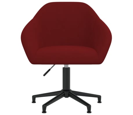 vidaXL Okretna uredska stolica crvena boja vina baršunasta