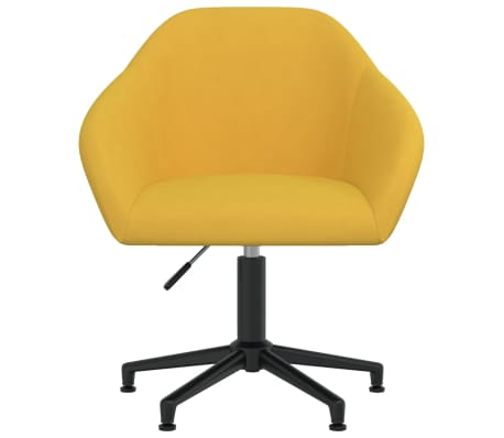 vidaXL Chaise pivotante de bureau Jaune Velours