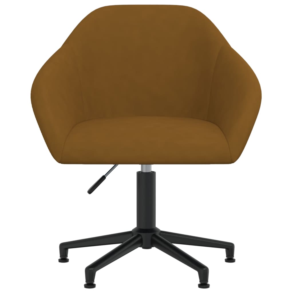 vdaXL Kantoorstoel draaibaar fluweel bruin
