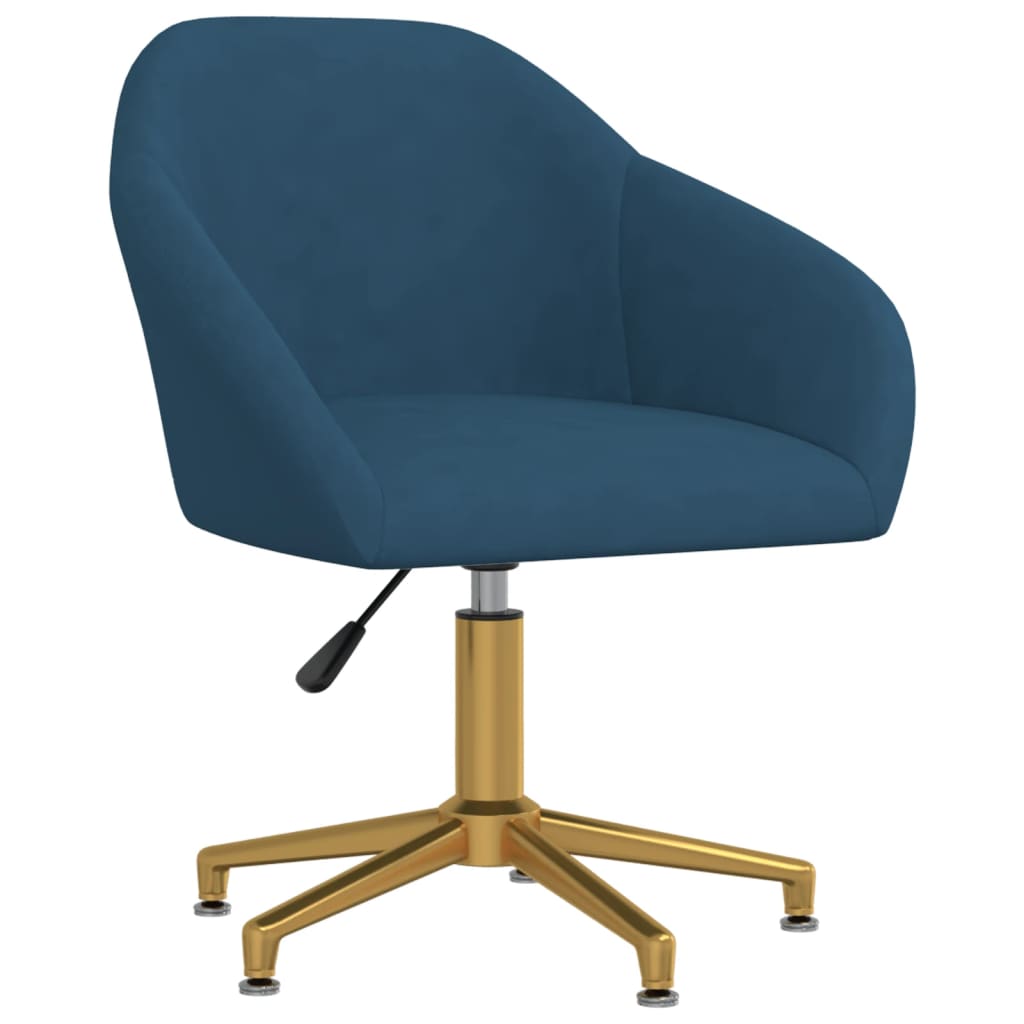 Otočná kancelárska stolička modrá zamatová