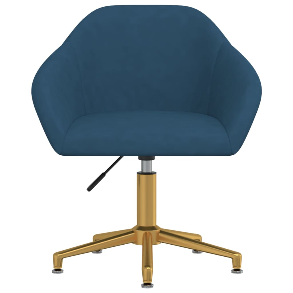 vidaXL Chaise pivotante de bureau Bleu Velours